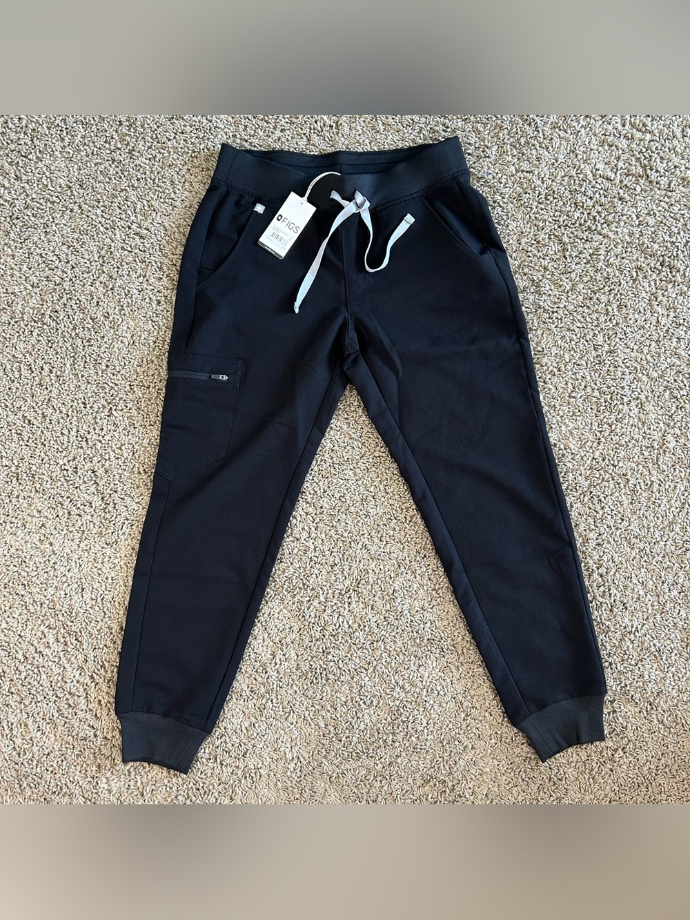 NWT FIGS Zamora 2.0 Womens Small Petite Black Jogger Scrub Performance Pants